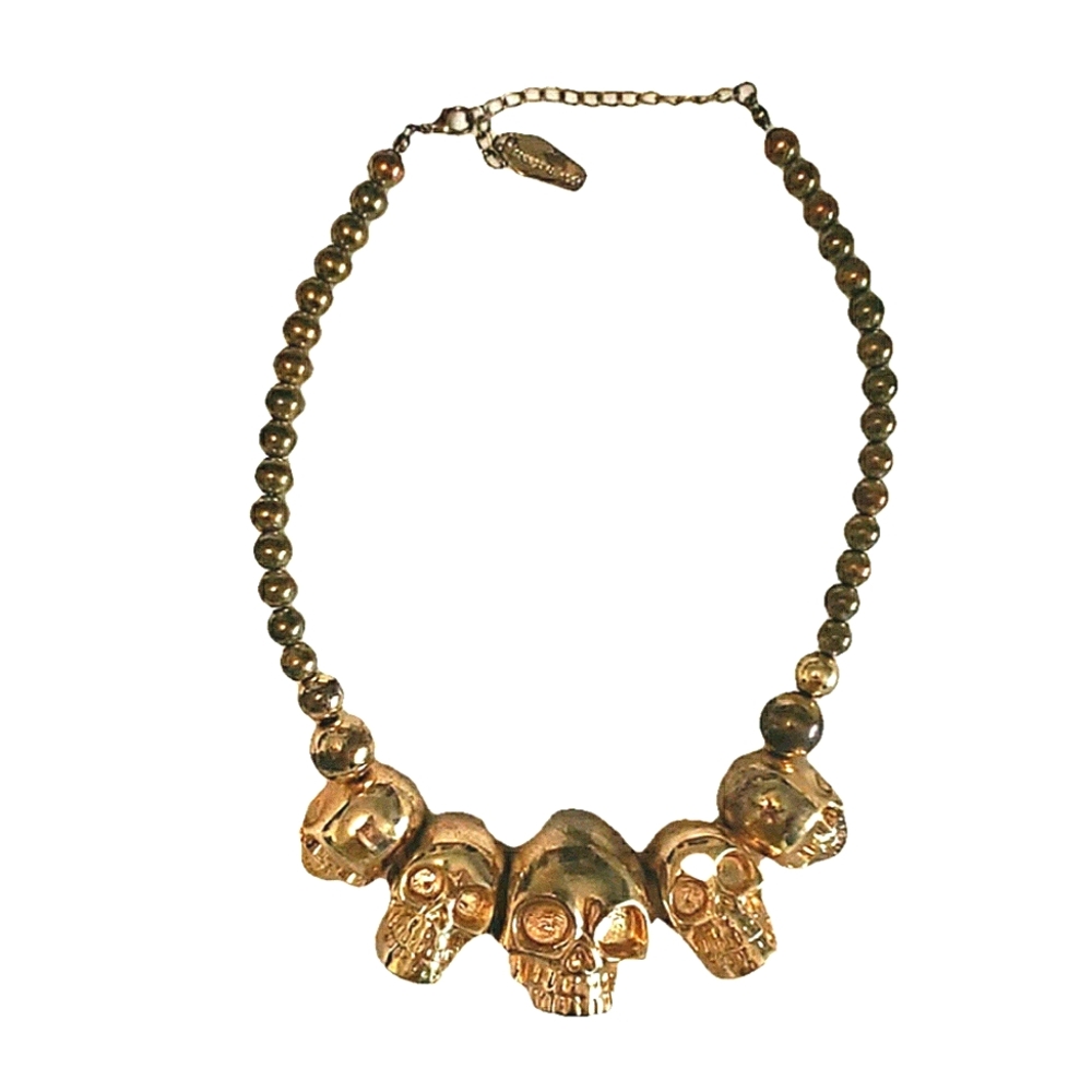 Kreepsville666 Skull Collection Necklace-Gold